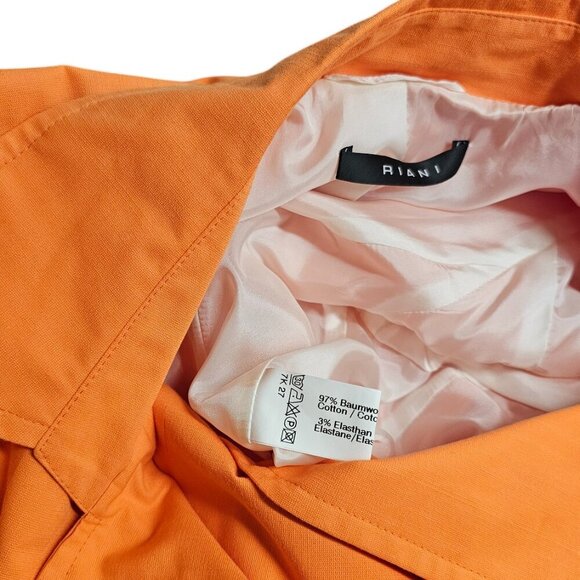 RIANI Womens Longline Trench Double Breasted Belted Jacket Orange Size 38/US 8 - Picture 8 of 11